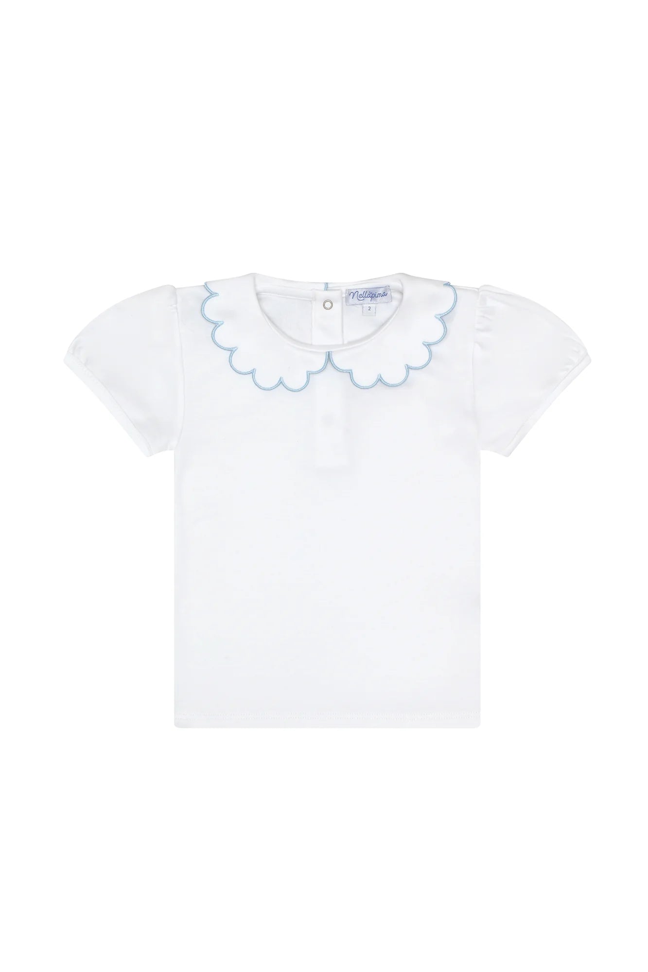Nella Scallops Short Sleeve Tee Blue