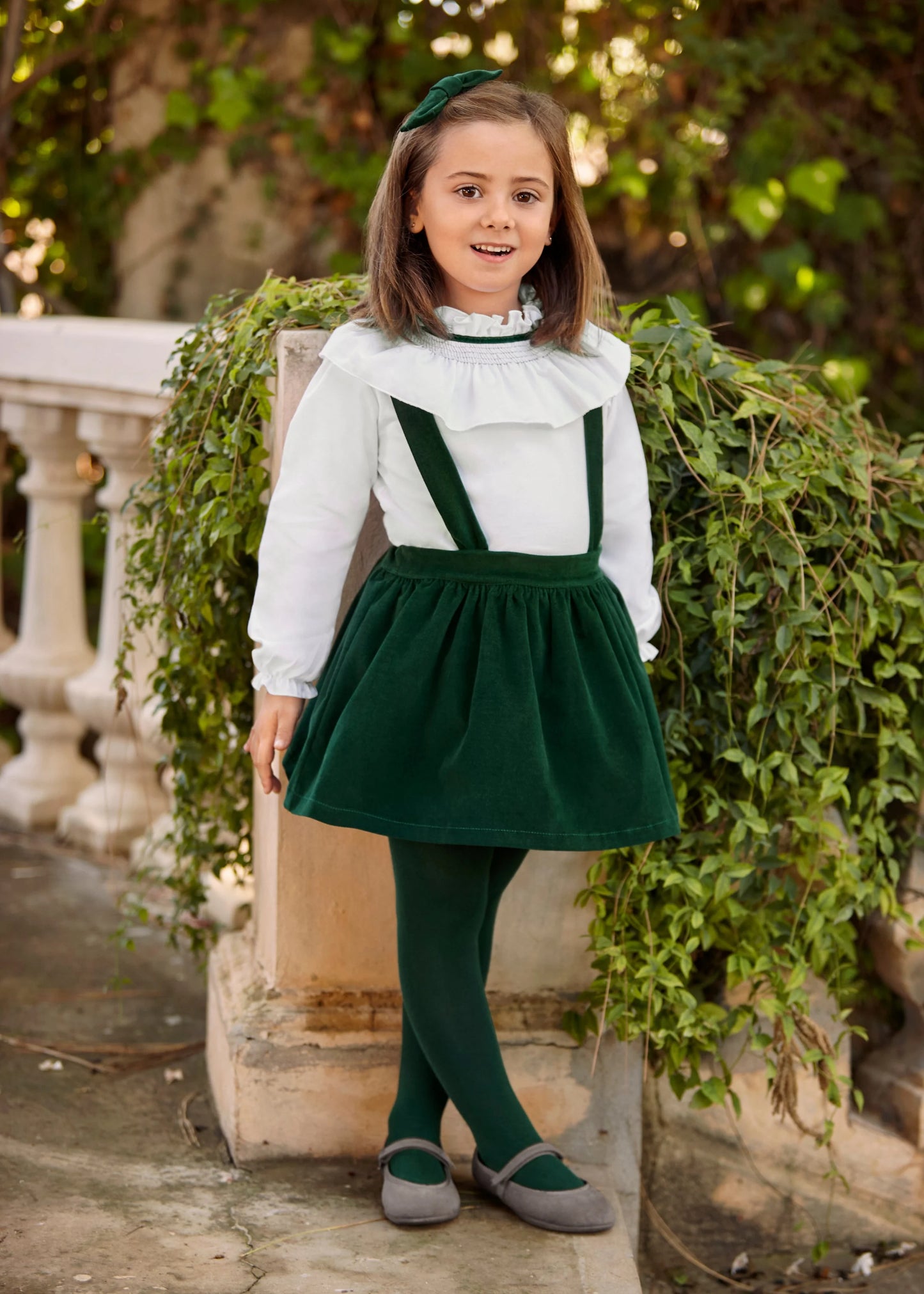 Set Of Velvet Skirt With Straps And A Shirt