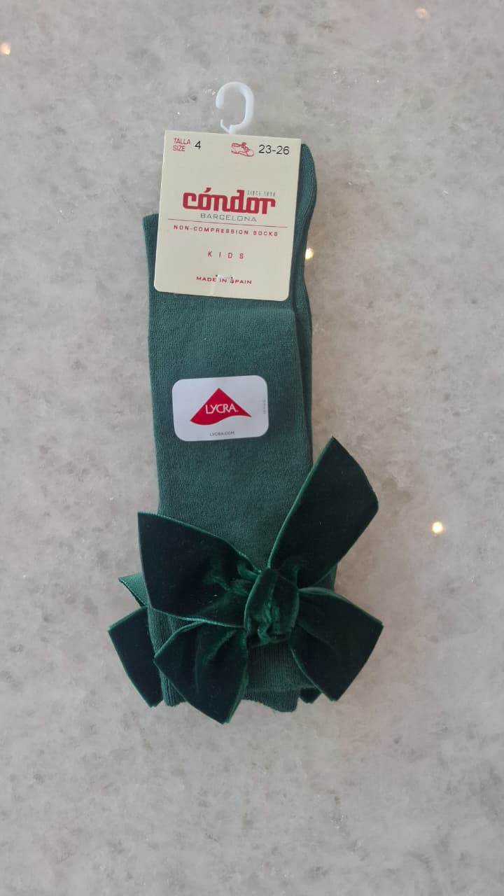 Calcetines altos algodón con lazo de terciopelo