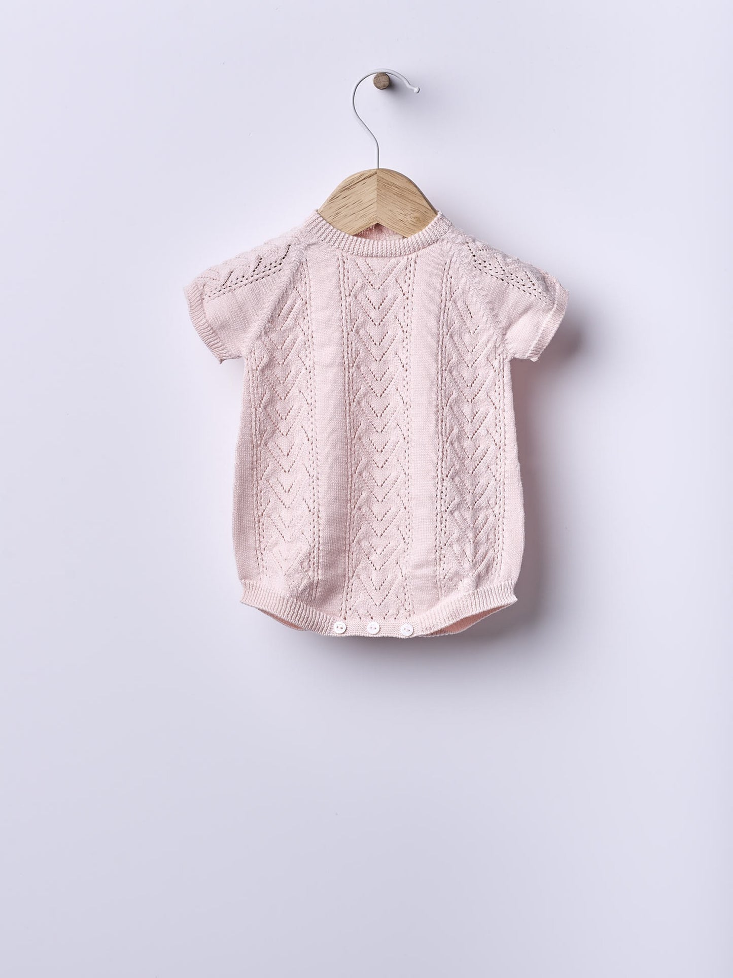 Short-sleeved shortie knitted in organic cotton