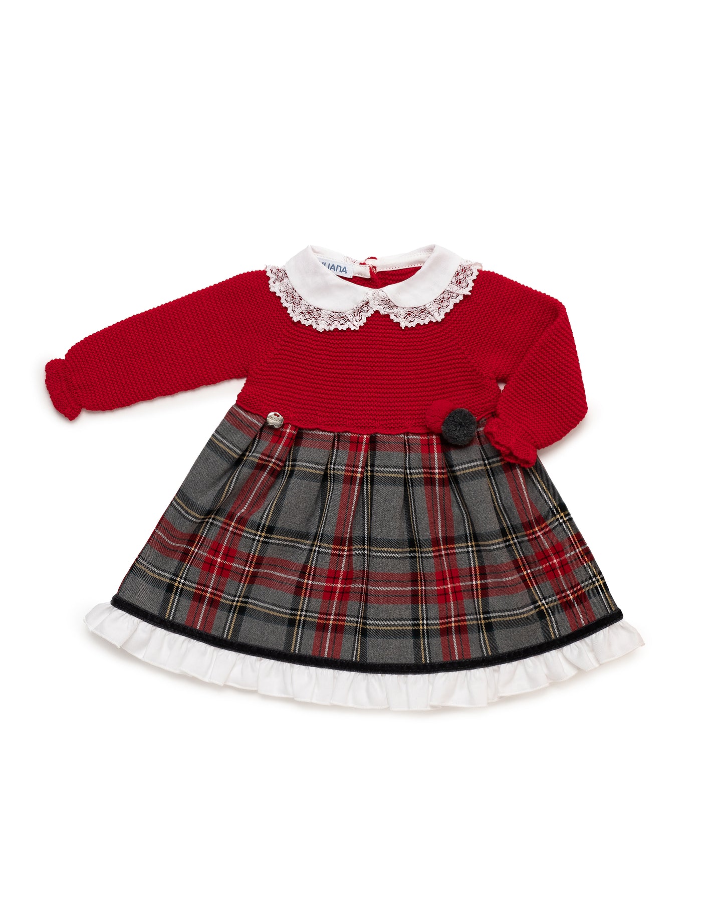 Knitted Body Dress with A Squared Fabric On The Skirt