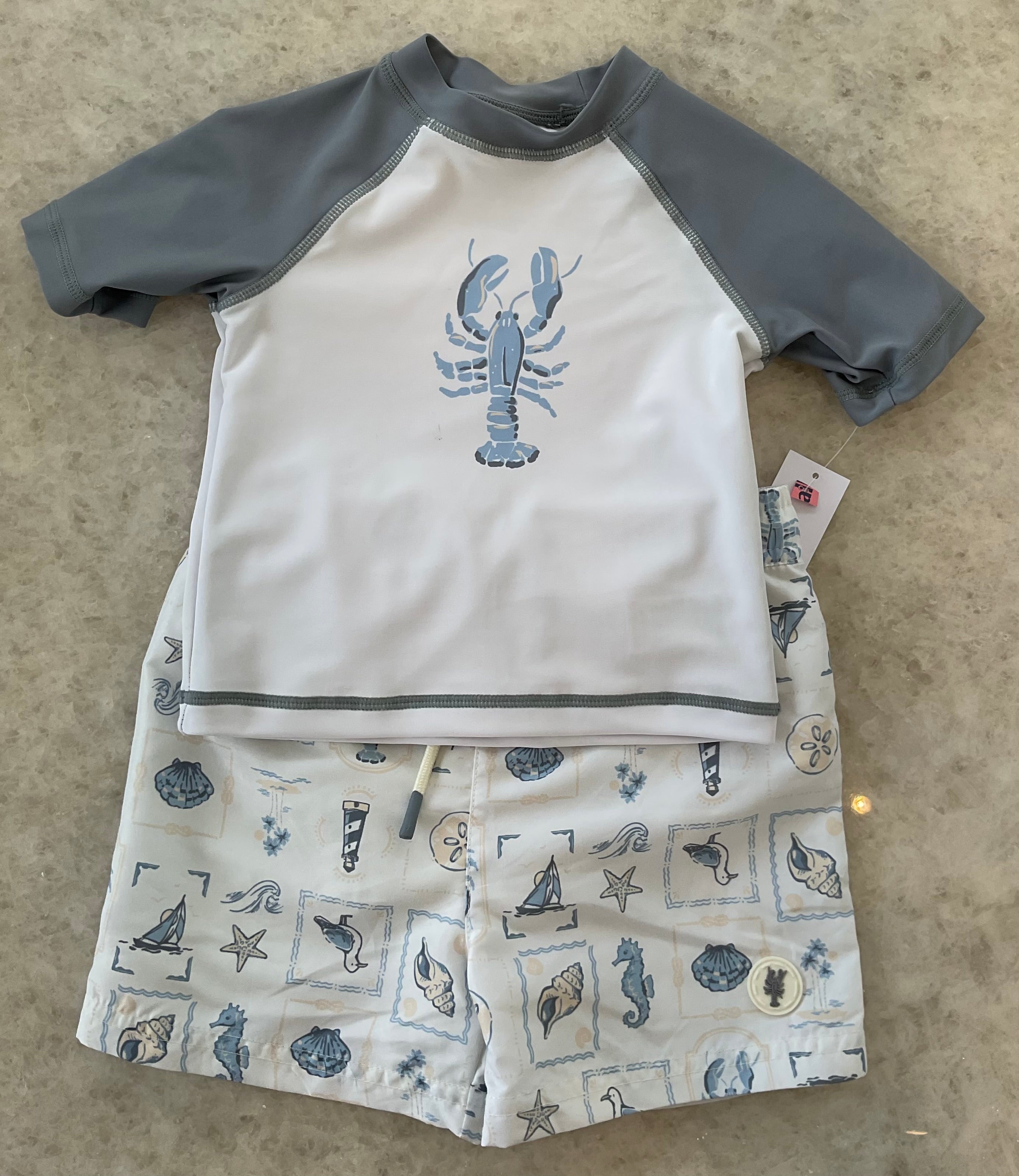 Grey & White Rashguard Set