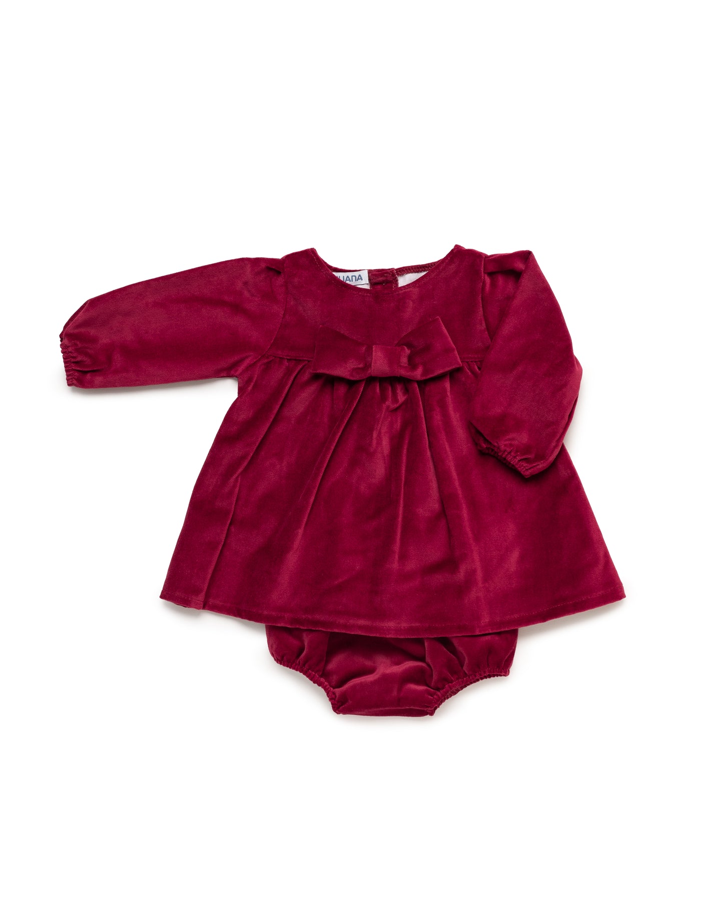 Ruffle Flowers Fabric Dress With A Fabric Bow