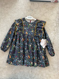 Vestido azul Animales Flores
