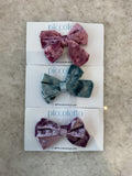 Rose Crushed Velvet Bow Hair Clip