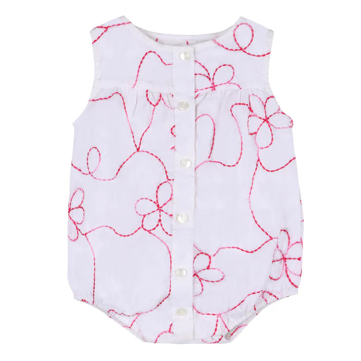 Red & Wite color Jardin Romper