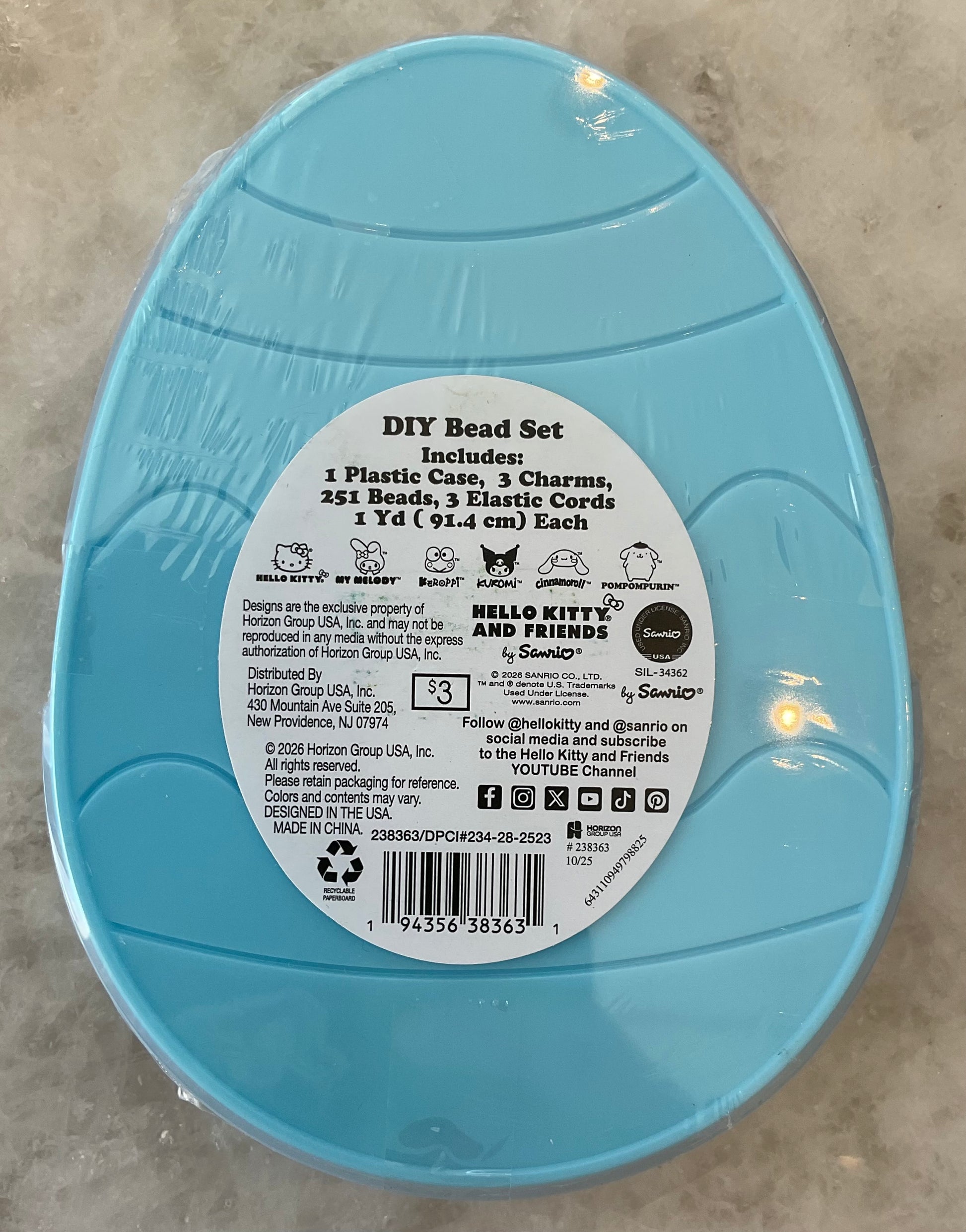 Hello Kitty and Friends bracelet making craft kit