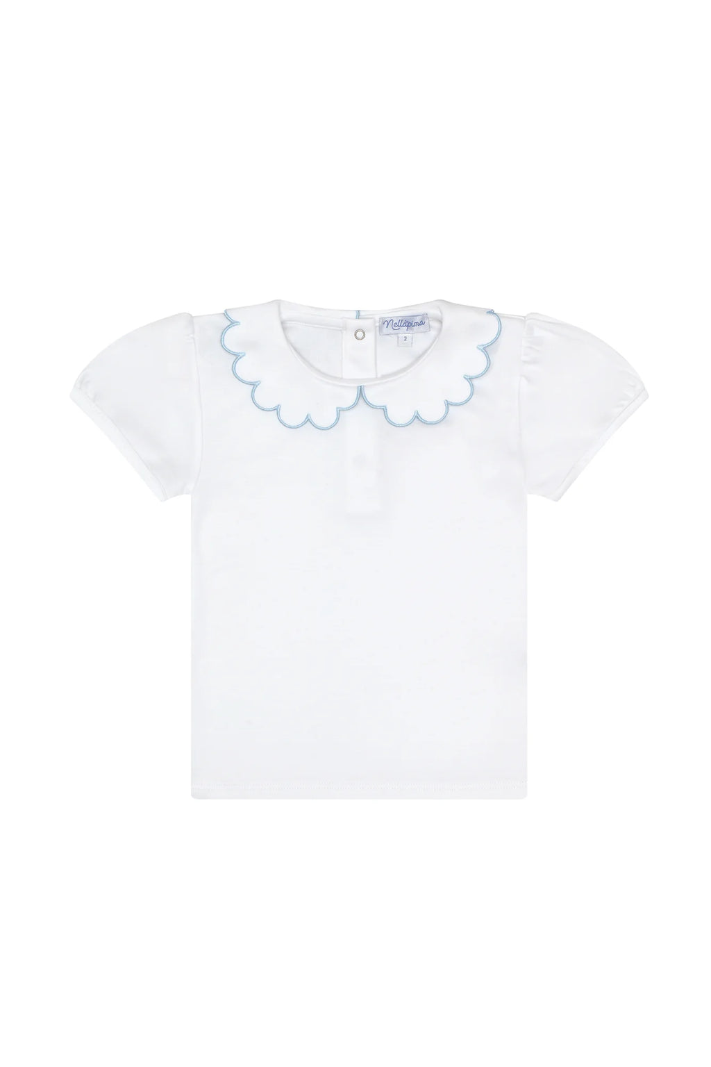 Nella Scallops Short Sleeve Tee Blue