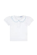 Nella Scallops Short Sleeve Tee Blue