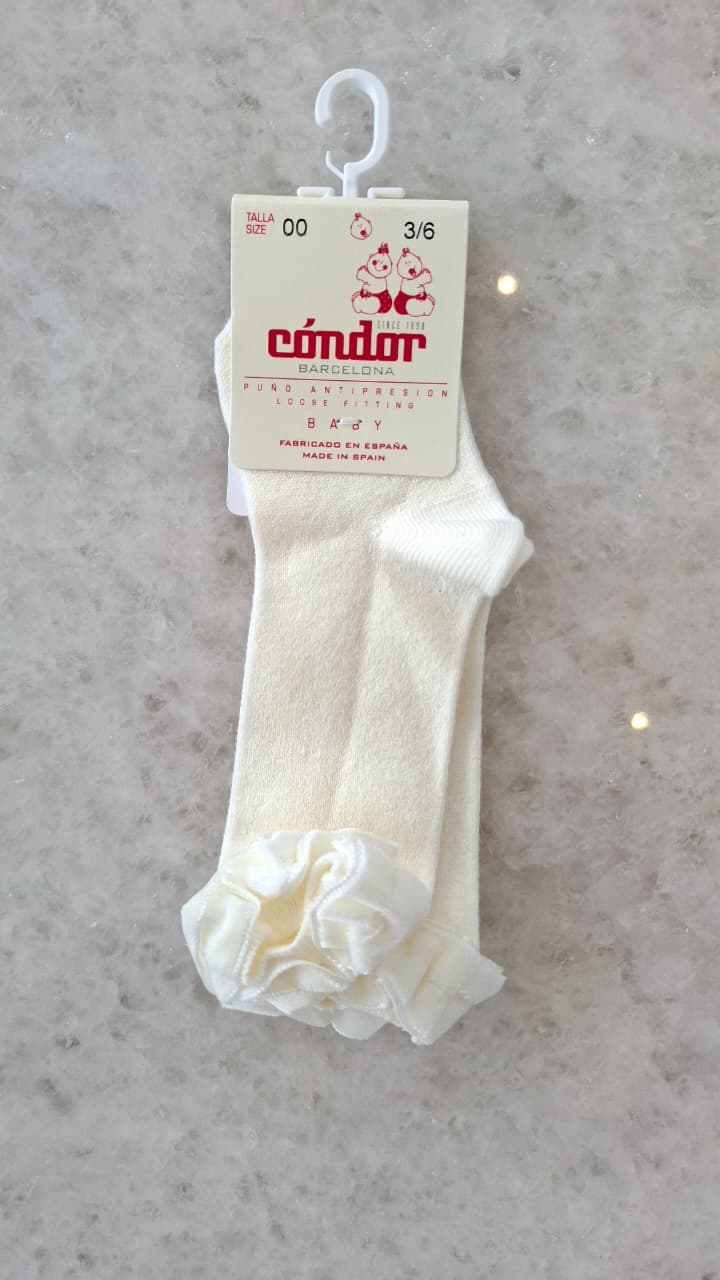 Calcetines altos cinta terciopelo fruncida en puño