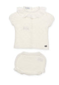 ALL-OVER OPENWORK SET WITH LACE COLLAR