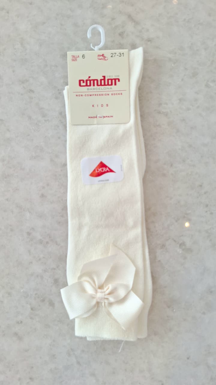 Calcetines altos algodón con lazo de terciopelo