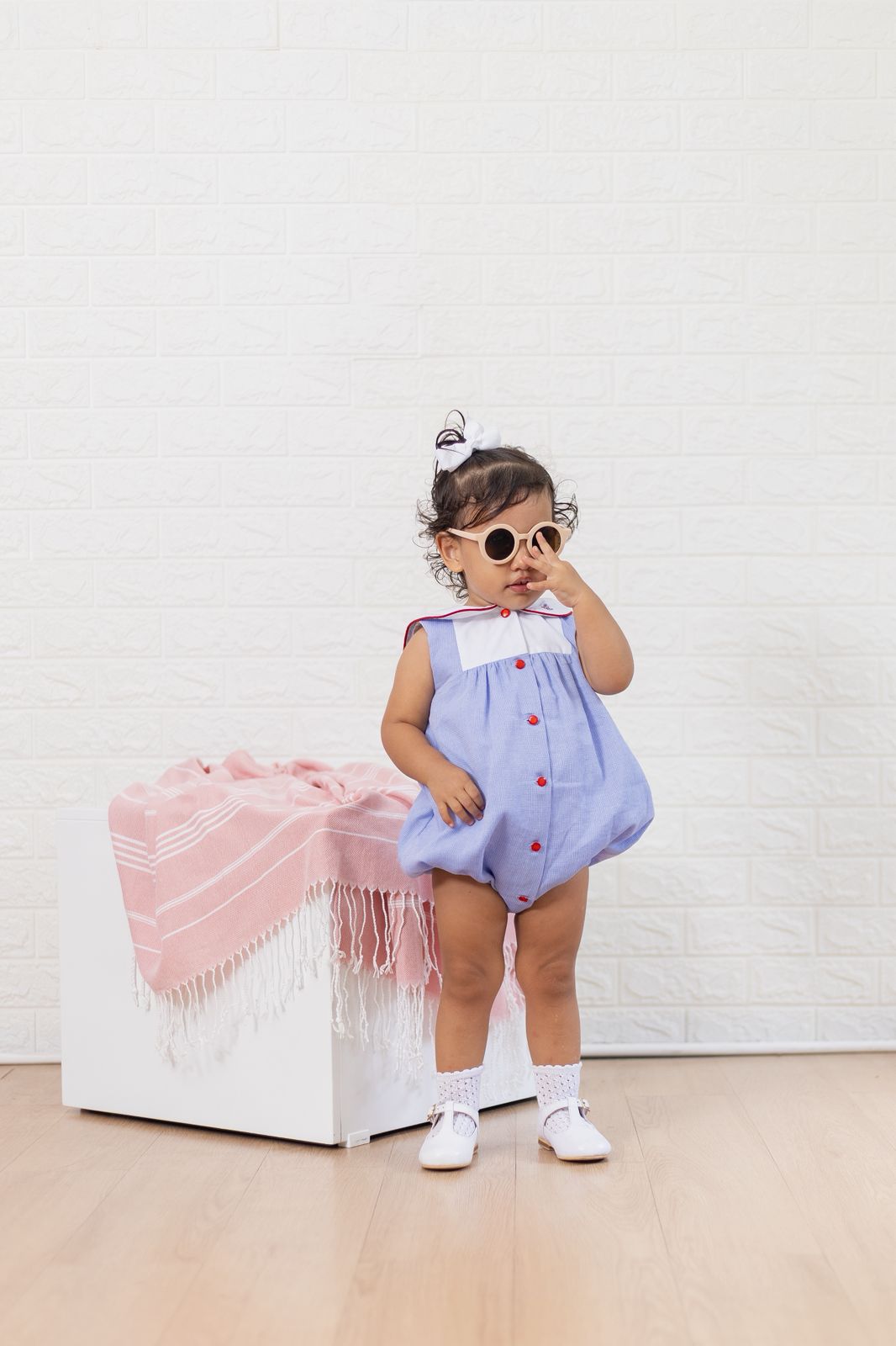 Classic sailor style baby romper