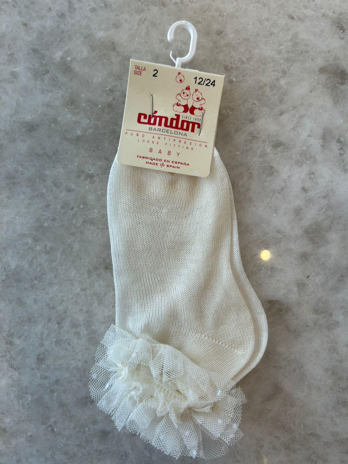 Ankle socks with bobbin flounce