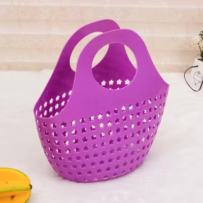 Laundry basket, made of plastic, with carrying handles, portable, large capacity