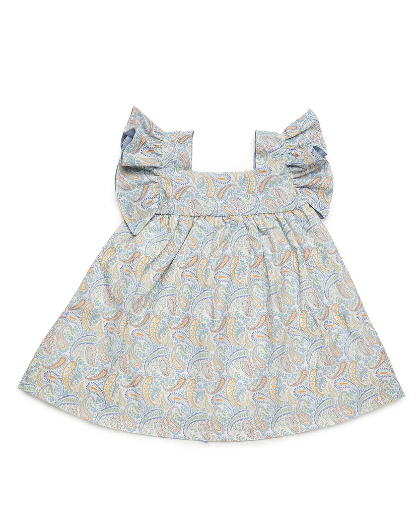 WAIST-CUT DRESS WITH PAISLEY PRINT
