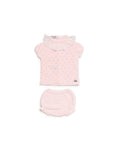 ALL-OVER OPENWORK SET WITH LACE COLLAR