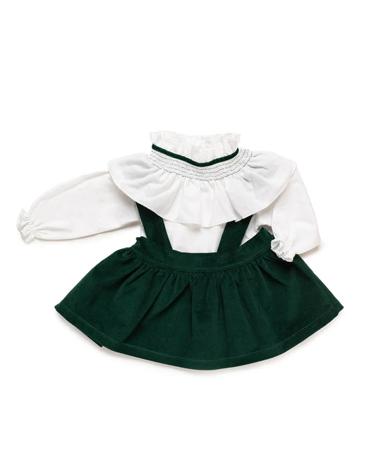 Set Of Velvet Skirt With Straps And A Shirt