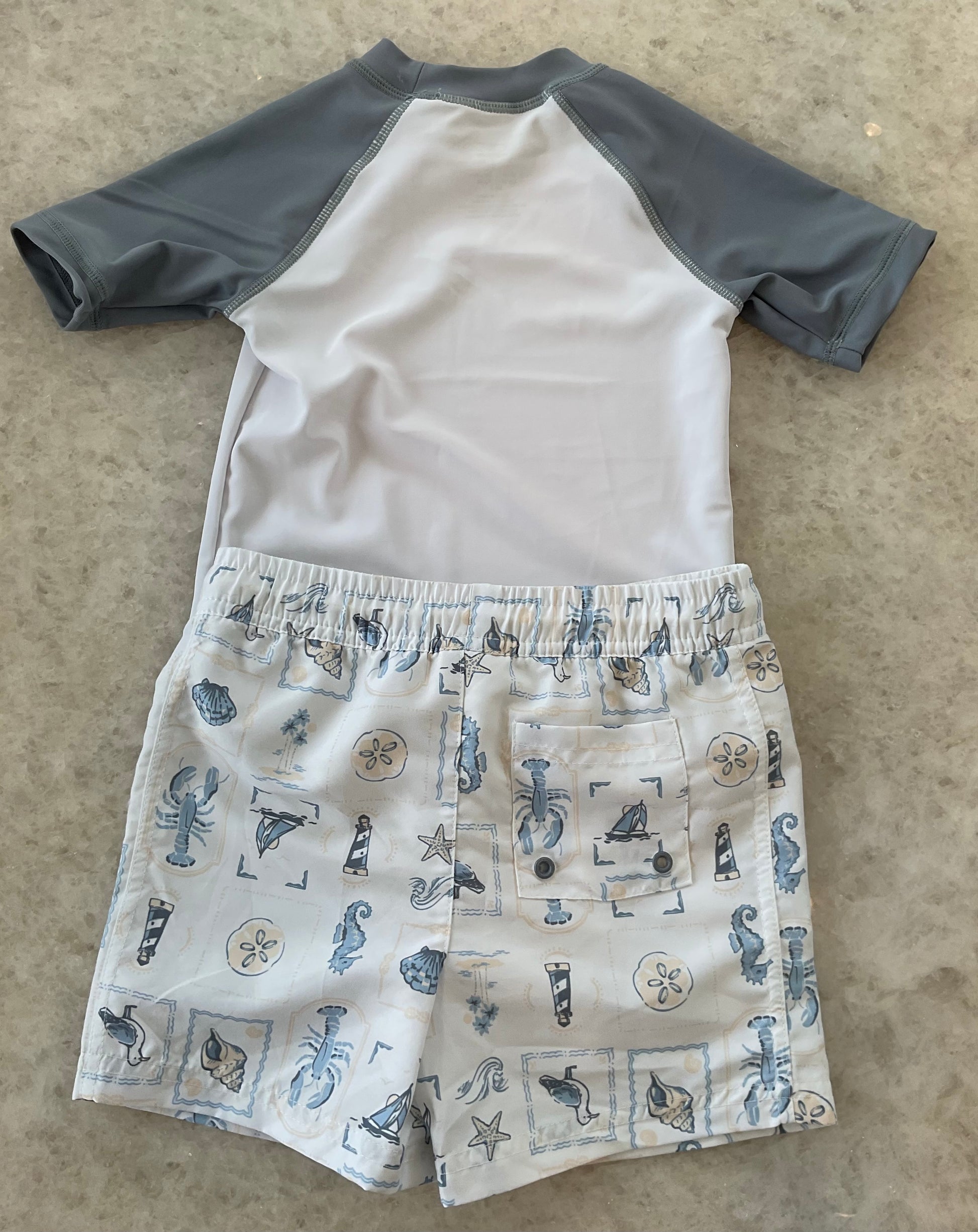 Grey & White Rashguard Set