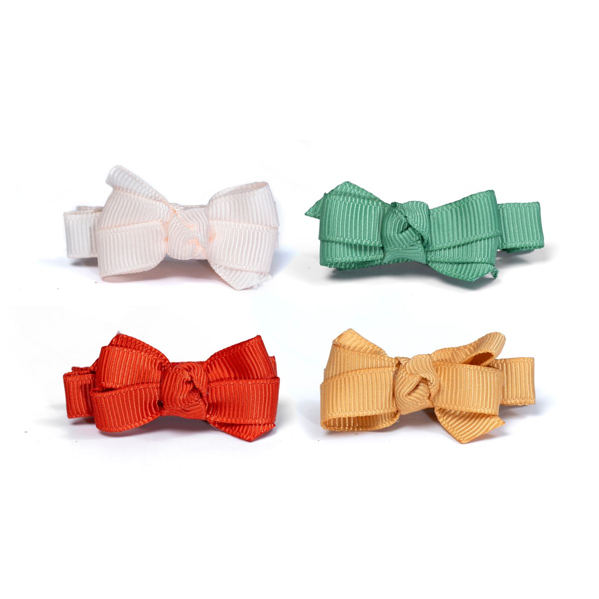 Tree Star Glitter Gold and Fabric Bow Baby Hair Clips