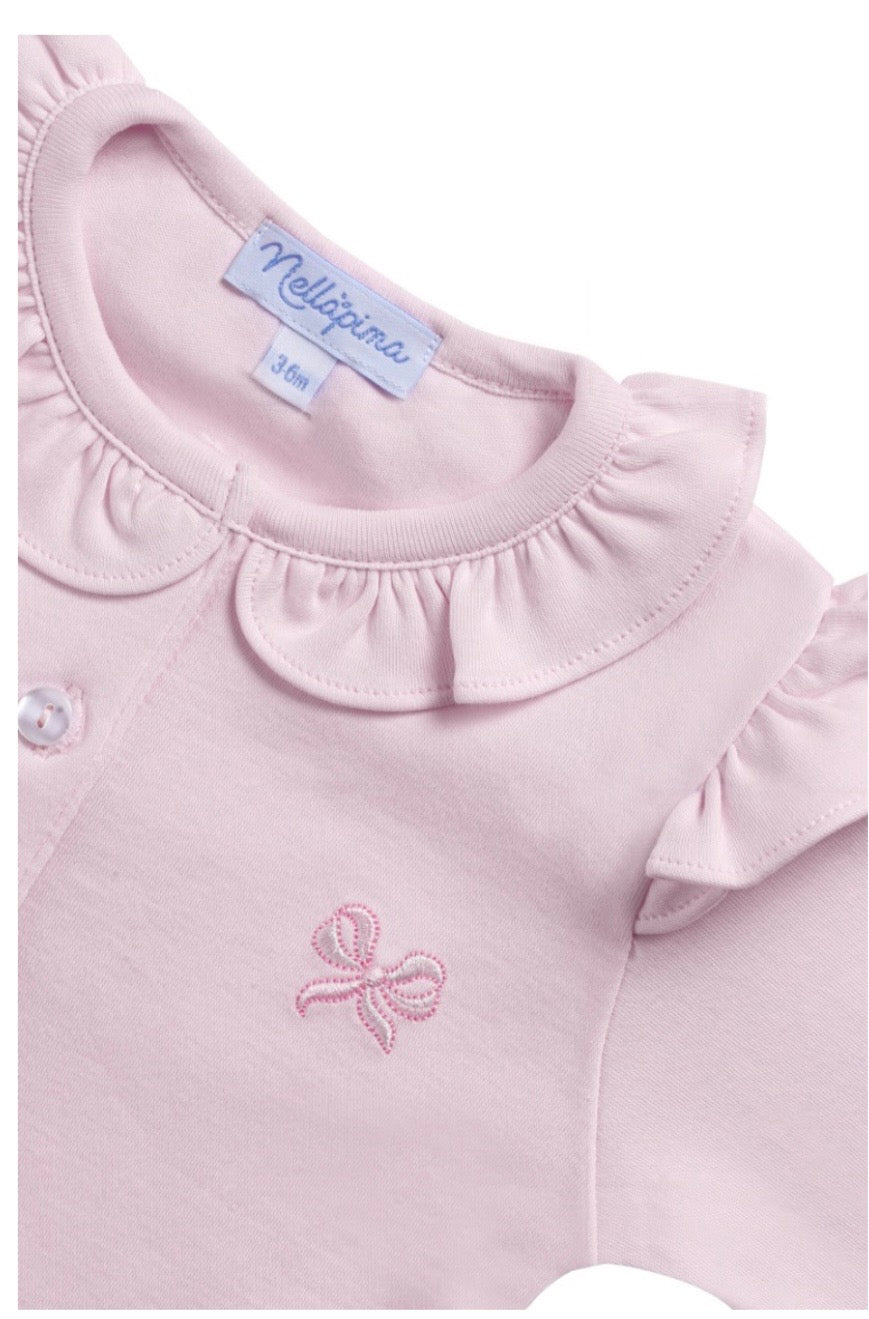 Charming Bows Embroidery Romper LS