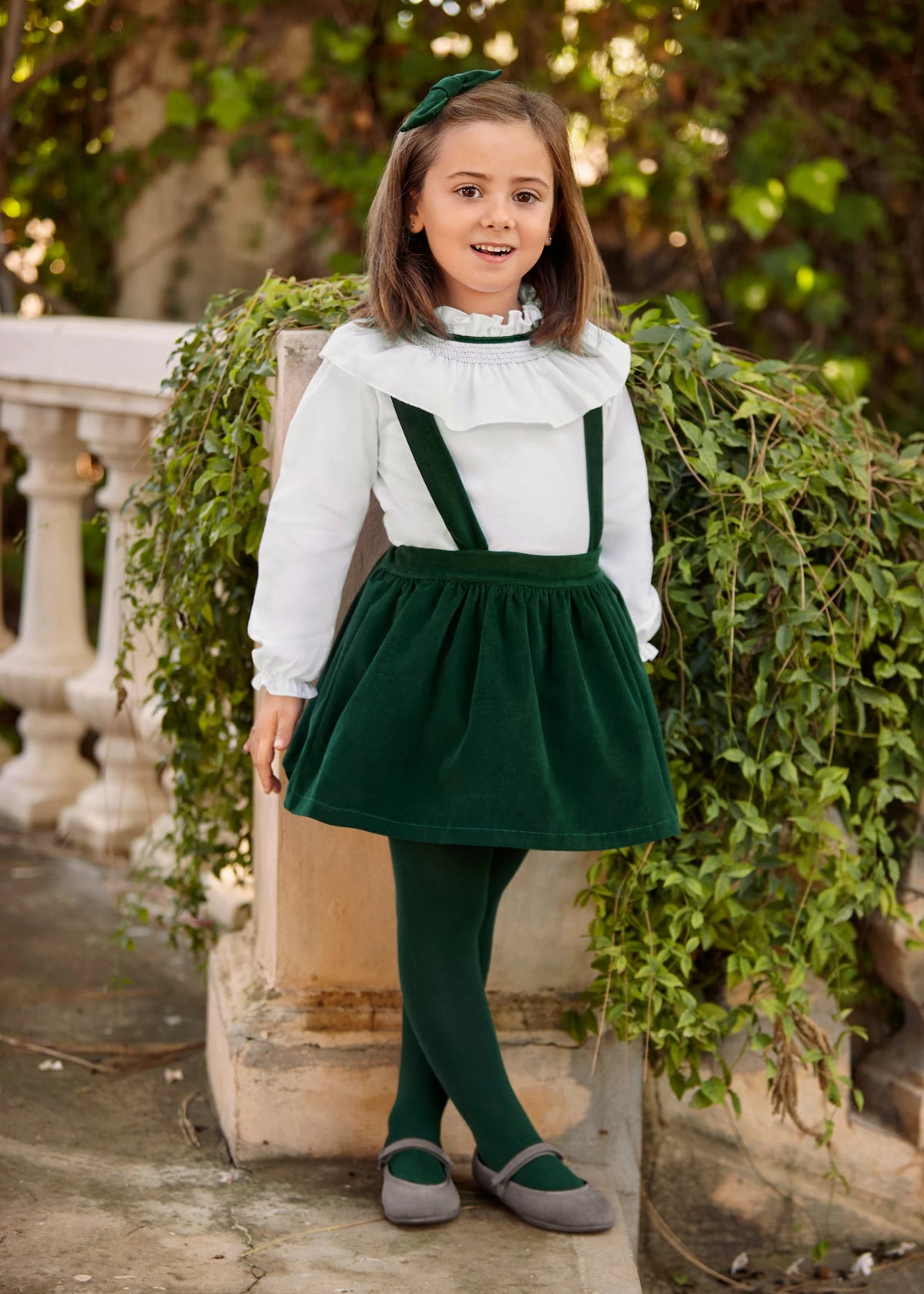 Set Of Velvet Skirt With Straps And A Shirt