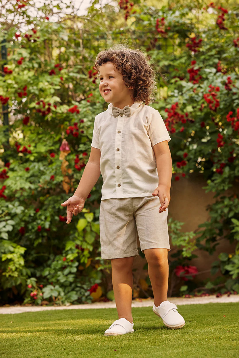 BOY'S SHORT-SLEEVE LINEN SHIRT SET