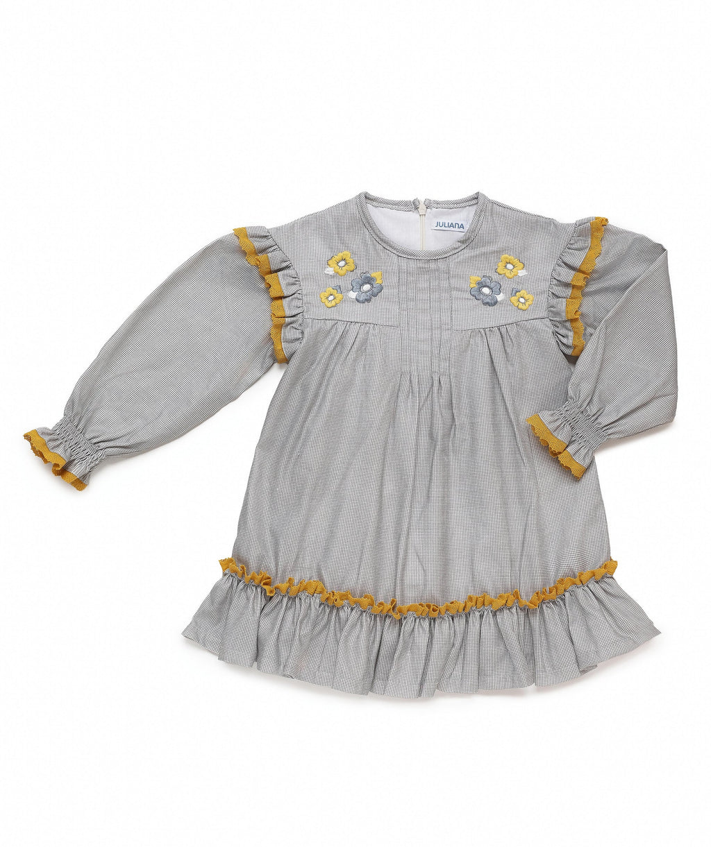 Vestido Gris bordado