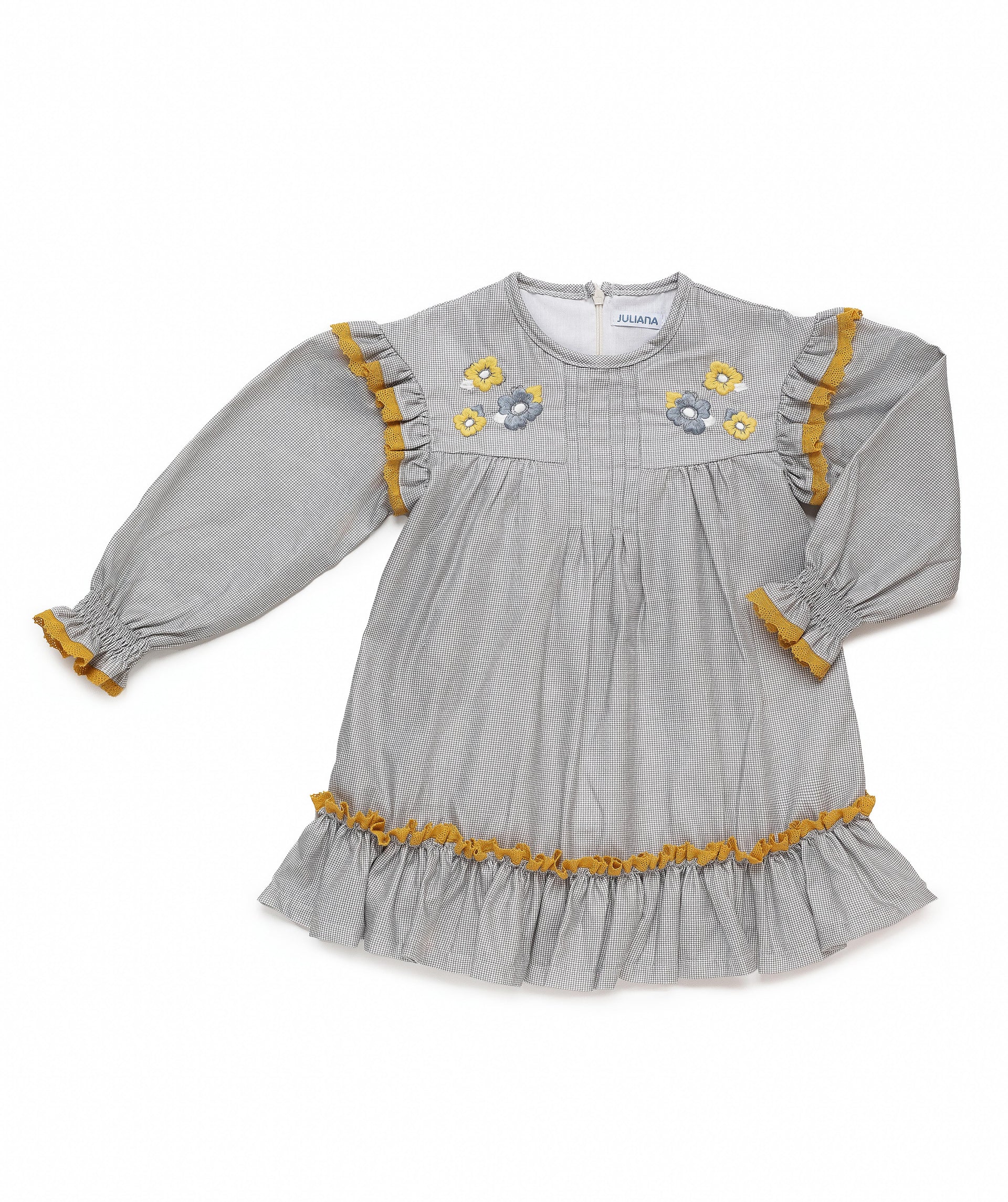 Vestido Gris bordado