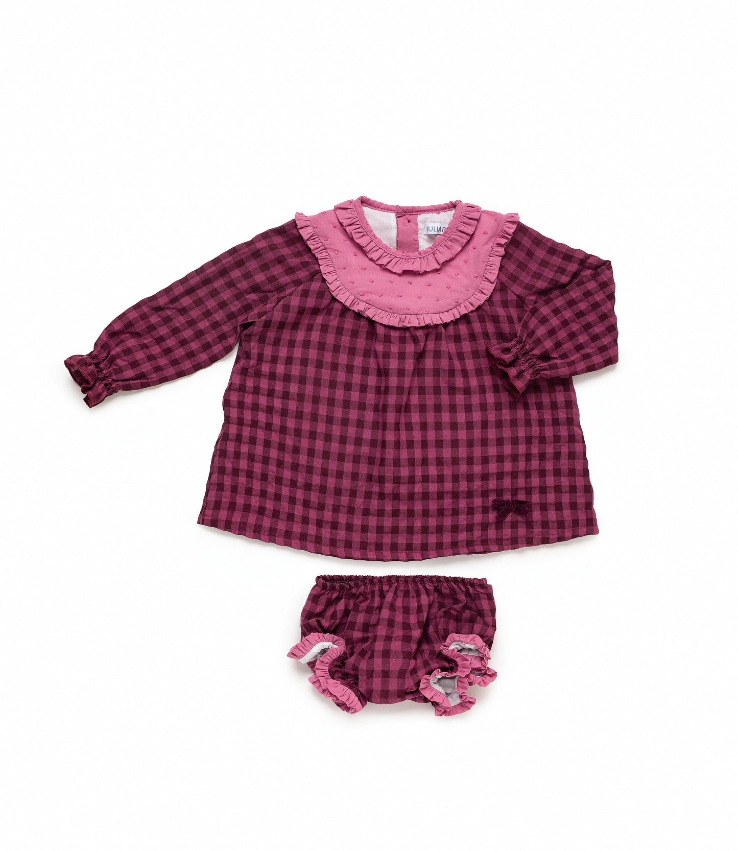 Dress And Panties Set With A Plumeti Squared Fabric