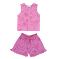 Bold pink color Jardin Shirt & Shorts Set