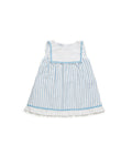 STRIPED ONE-PIECE BABY DRESS WITH BIB DETAIL