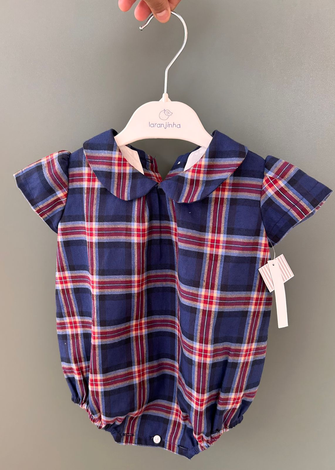 Plaid baby Romper