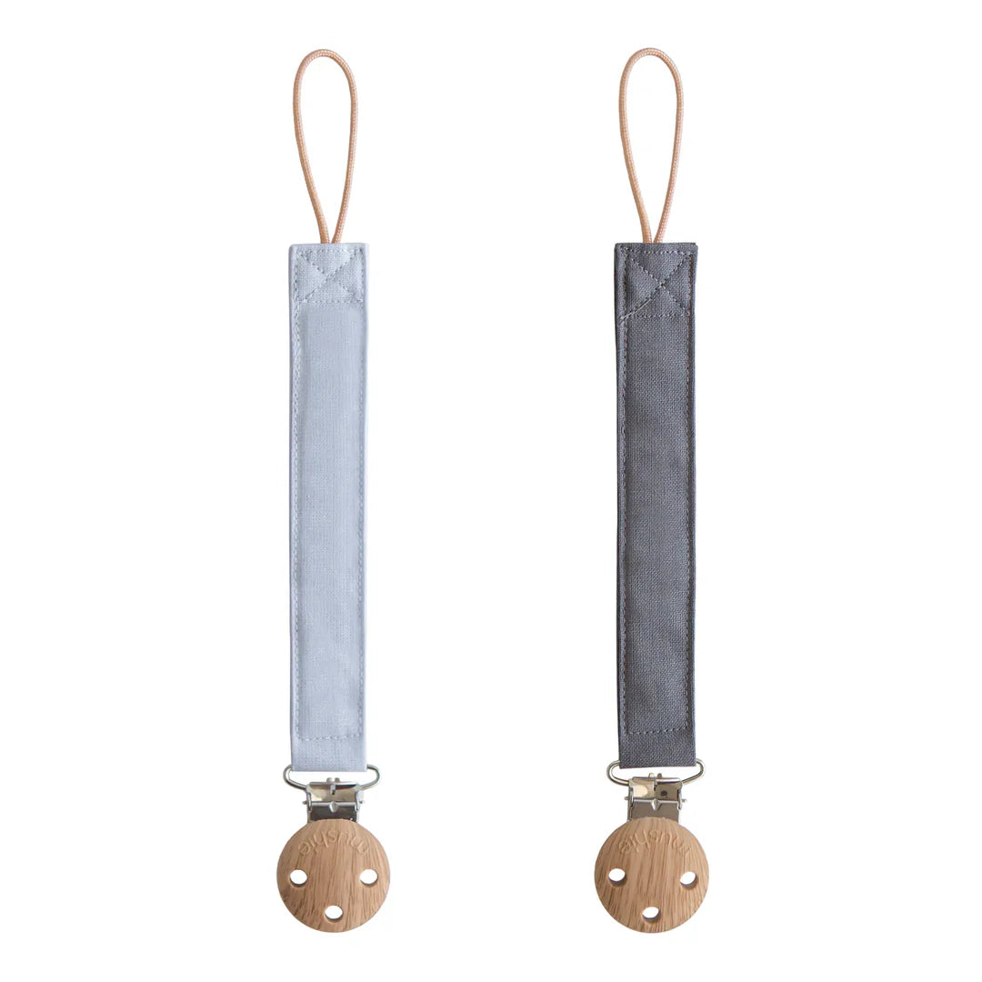 Linen Pacifier Clip 2-pack