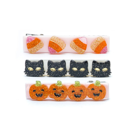 Cat Candy Corn & Pumpkin Alligator Clips
