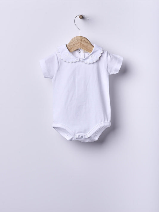 Short-sleeved round neck bodysuit