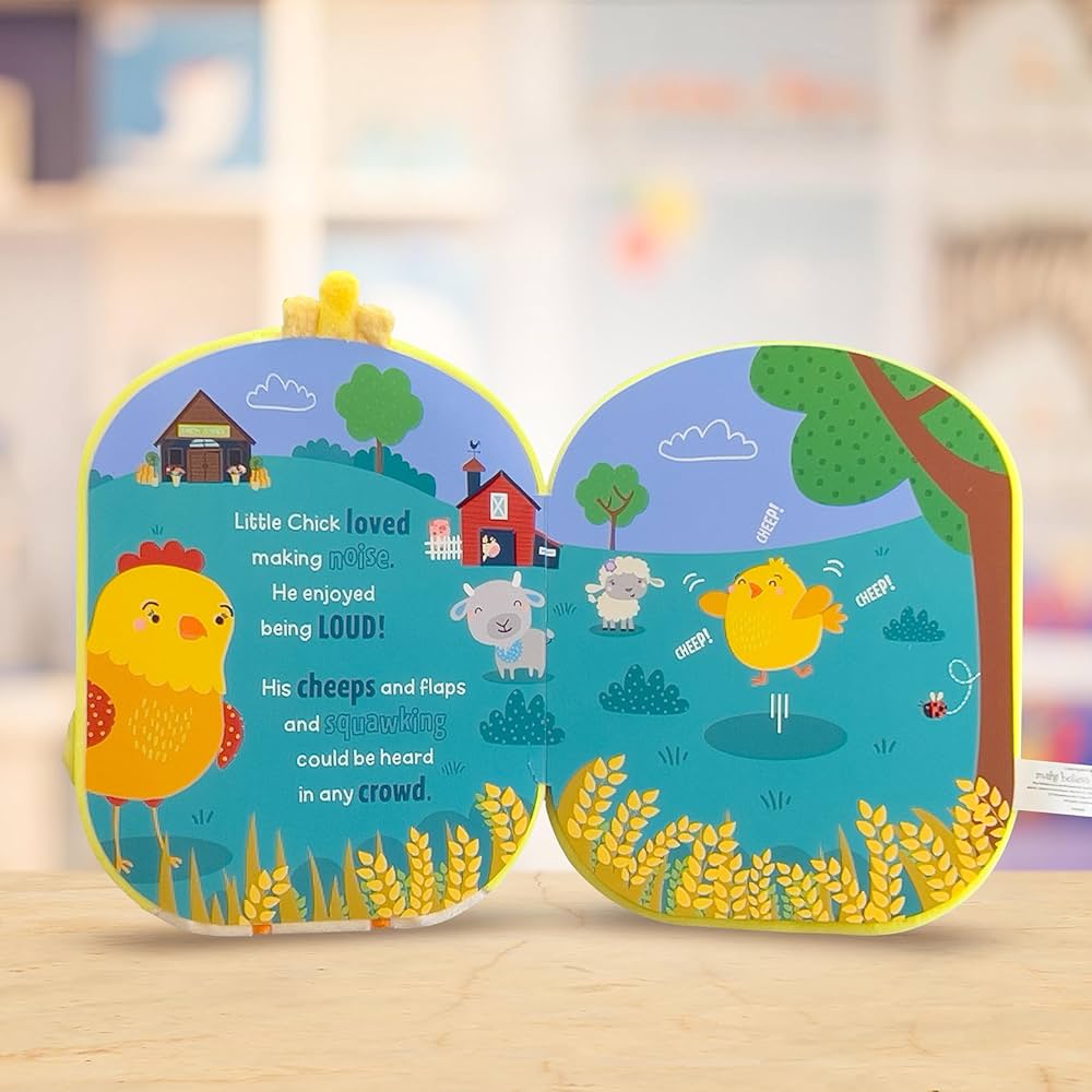 Meet Chick and Friends in this squish,hug snug book