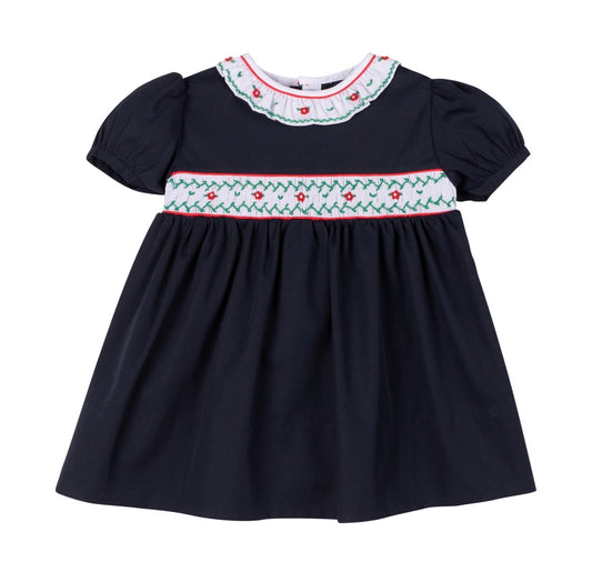 Navy Smocked Holiday dress