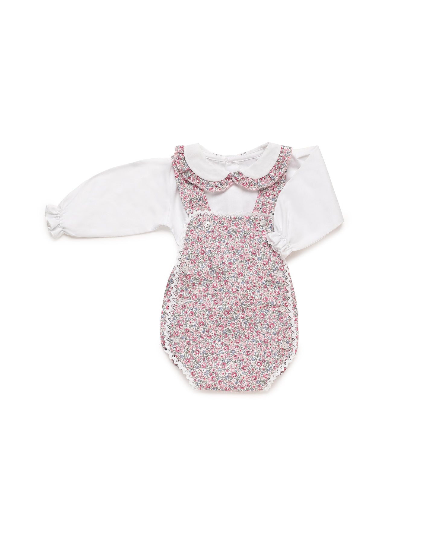 Flower Fabric Overall with shirt