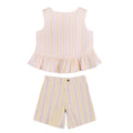 Sleeveless Peplum Top and Shorts Set.