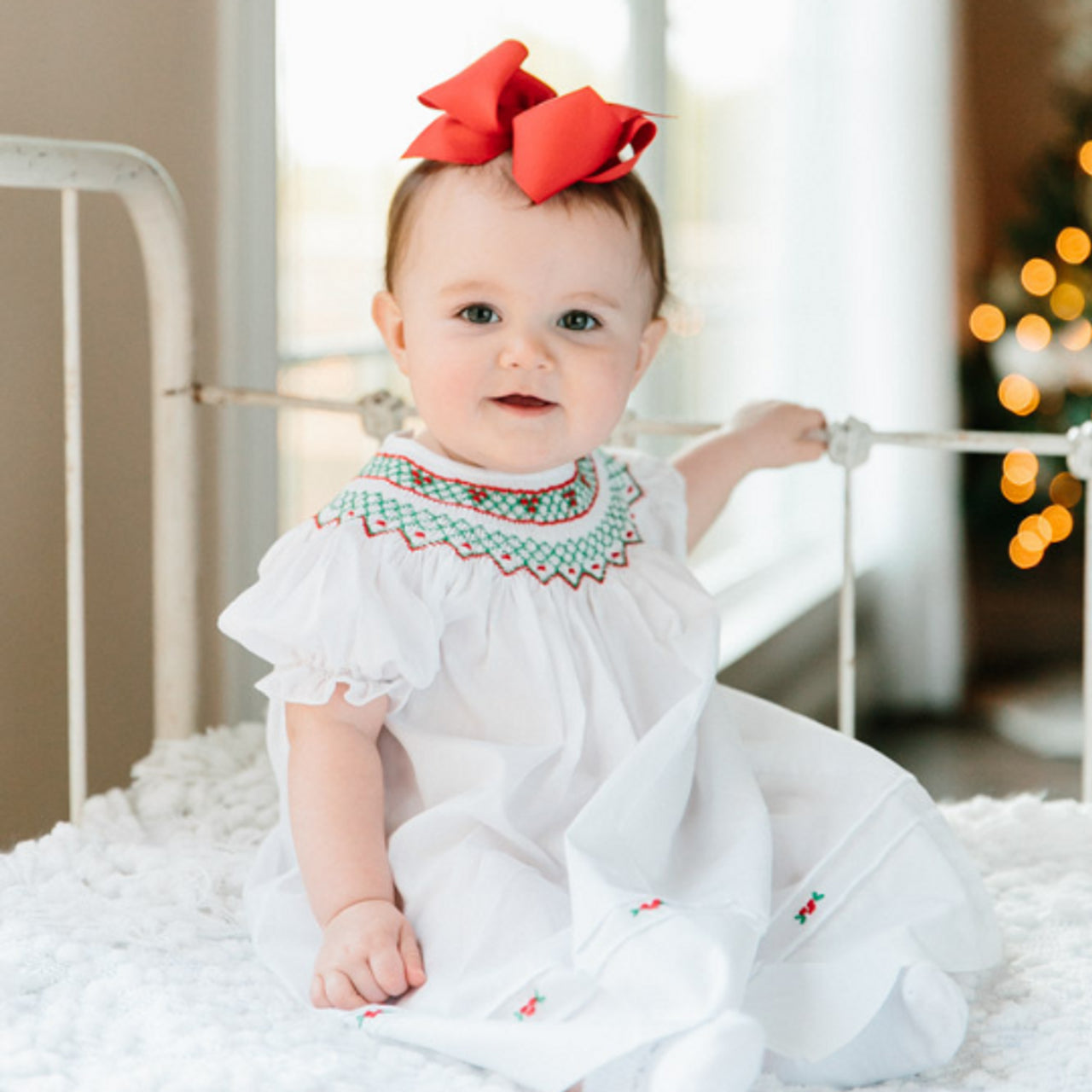 Short Sleeve Holiday Bishop Dress