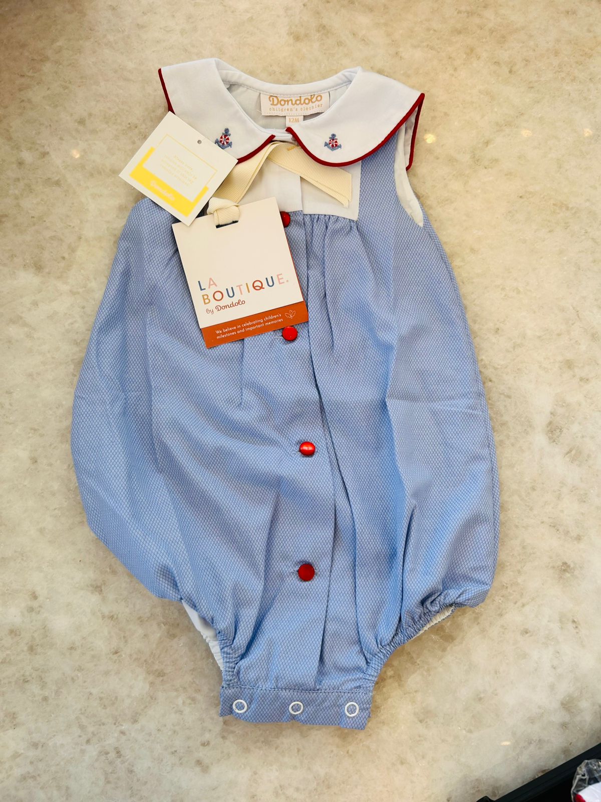Classic sailor style baby romper