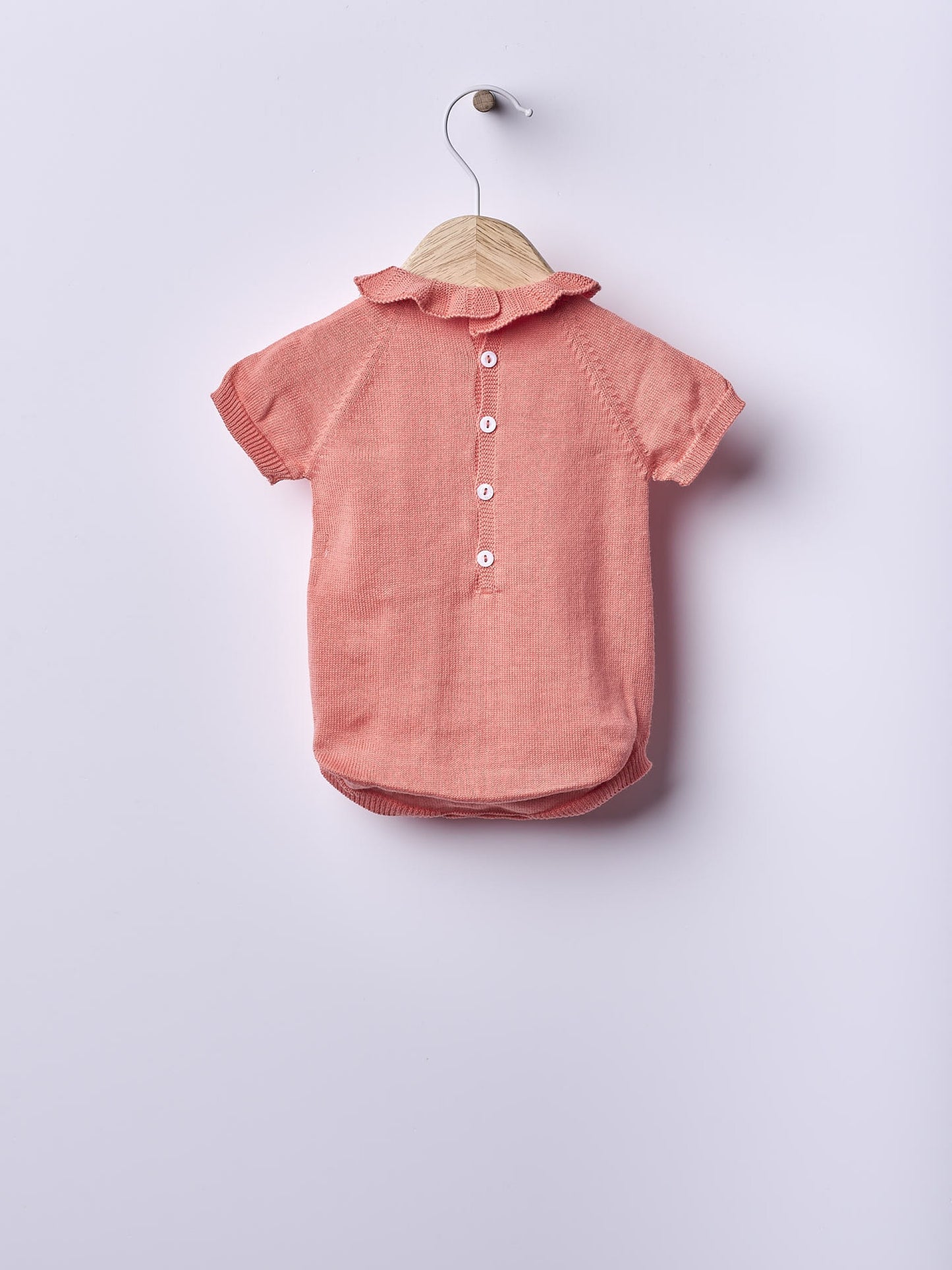 Short-sleeved shortie knitted in organic cotton