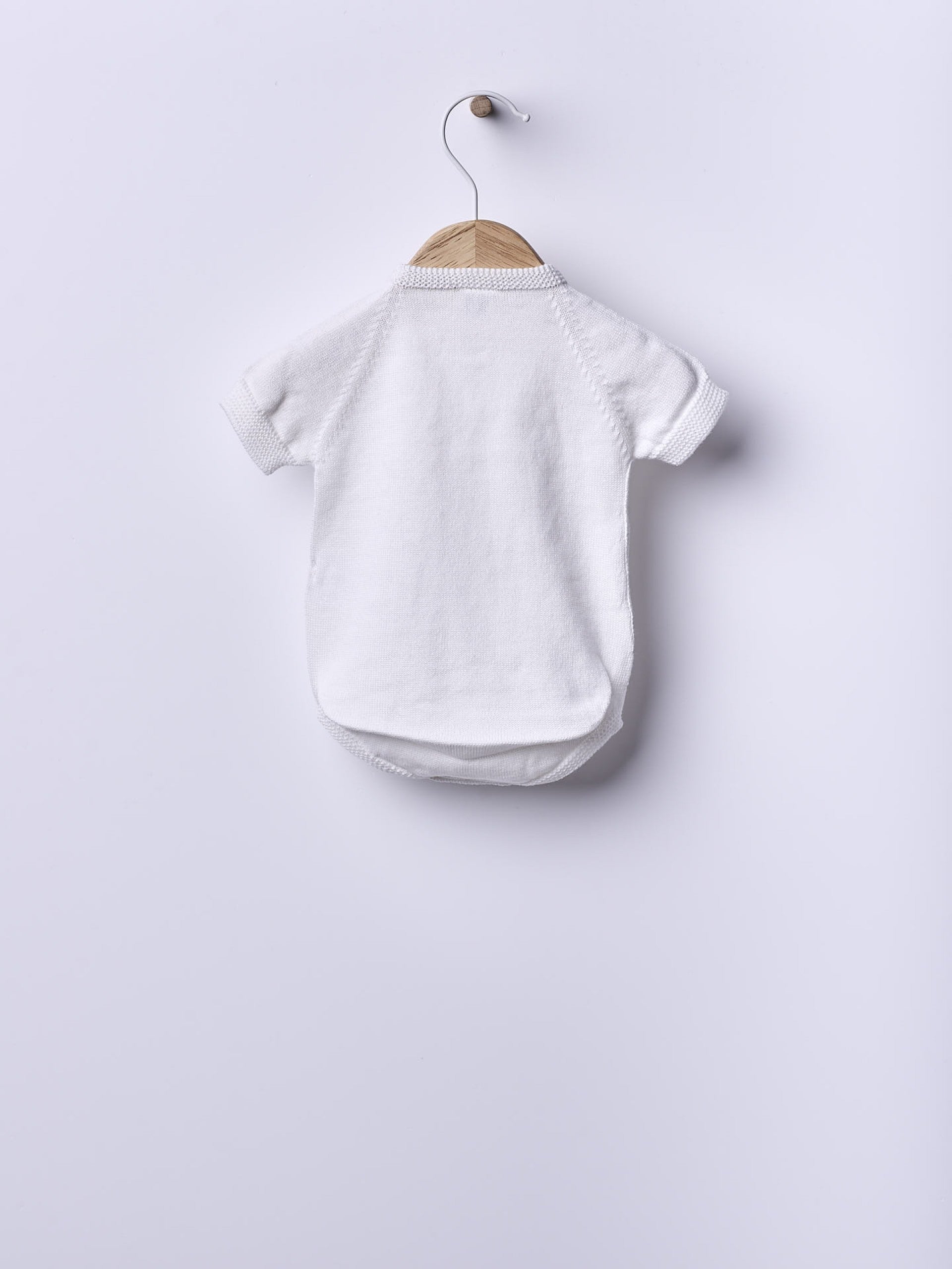 Short-sleeved shortie knitted in organic cotton