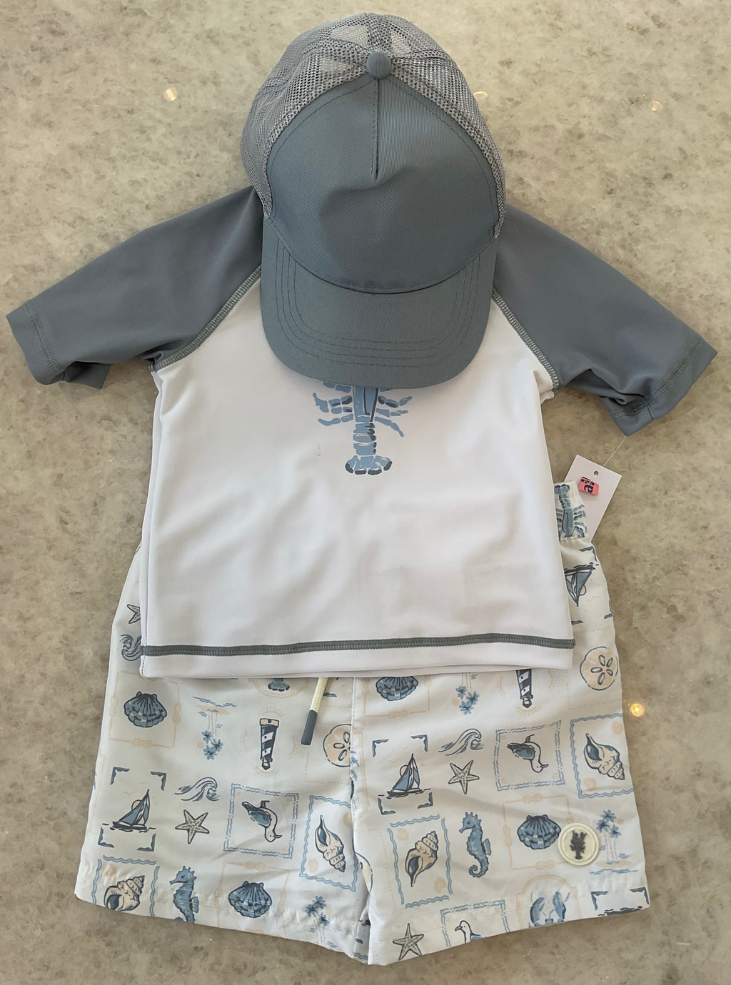 Grey & White Rashguard Set