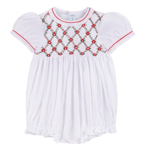 Girls Floral Smocked Holiday Romper