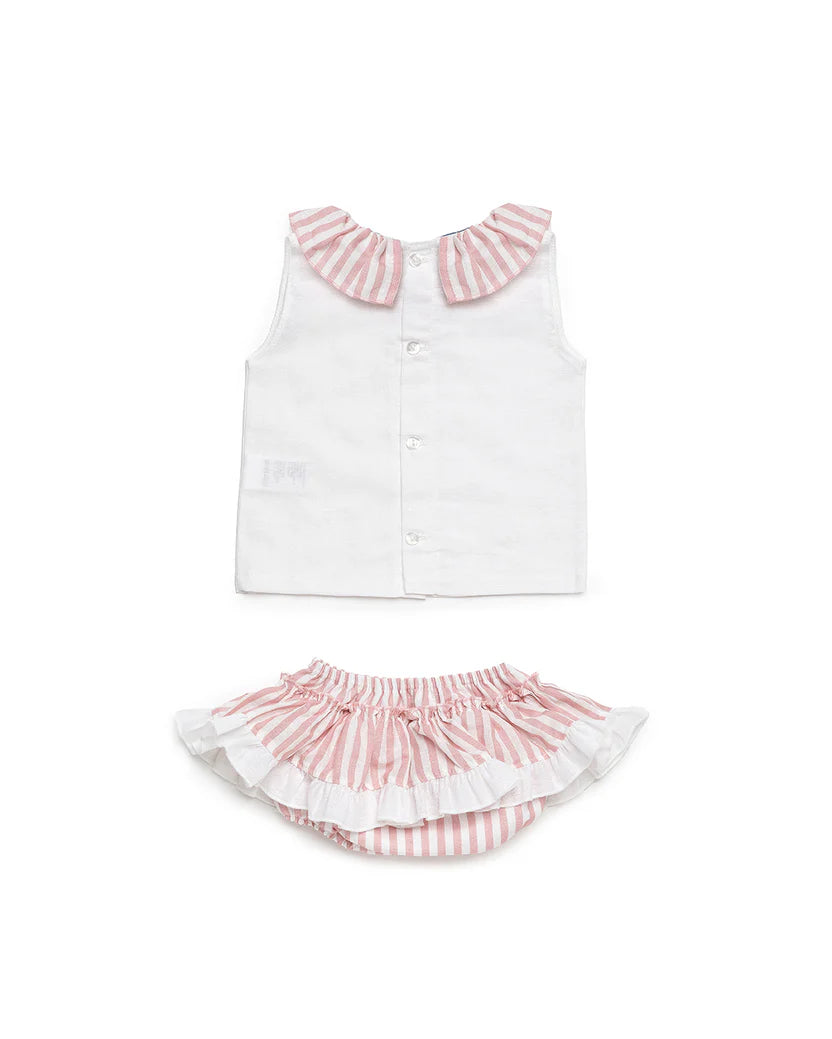 GIRL'S STRIPED SHIRT AND BLOOMER SET