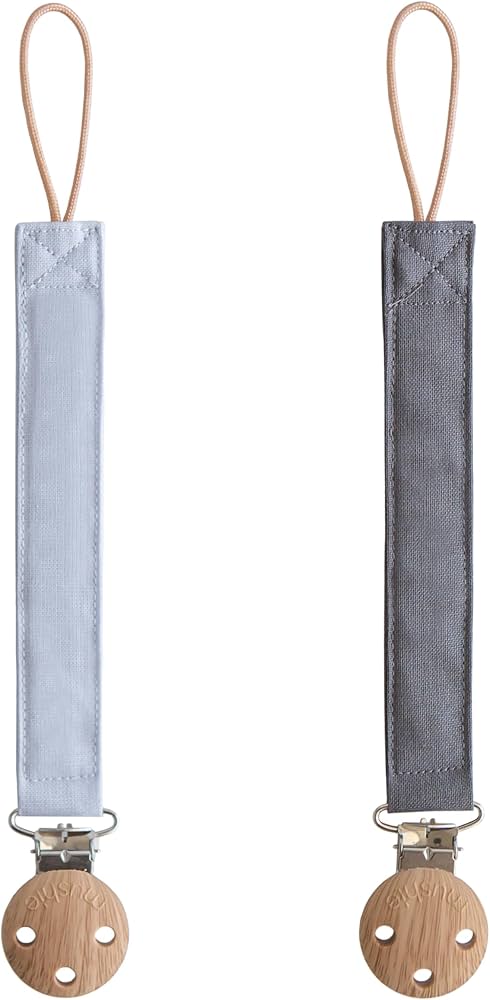 Linen Pacifier Clip 2-pack