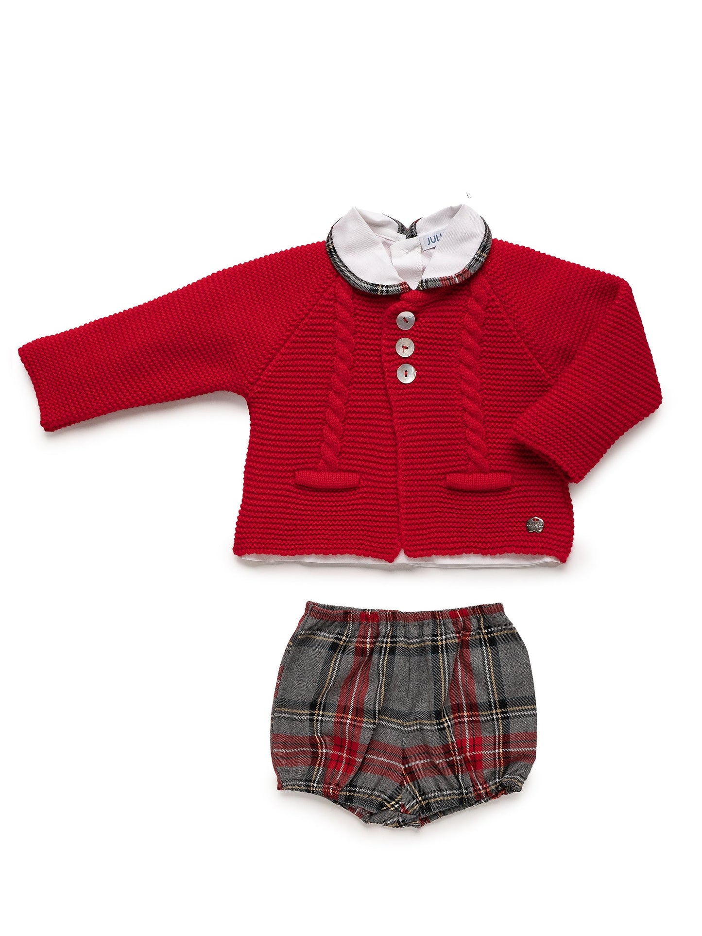 Knitted Cardigan With 2 Pockets And A Square Fabric BOY