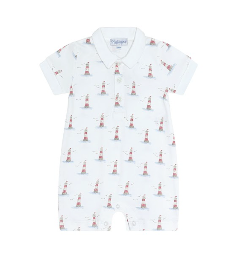Lighthouse Print Romper Short Sleeve